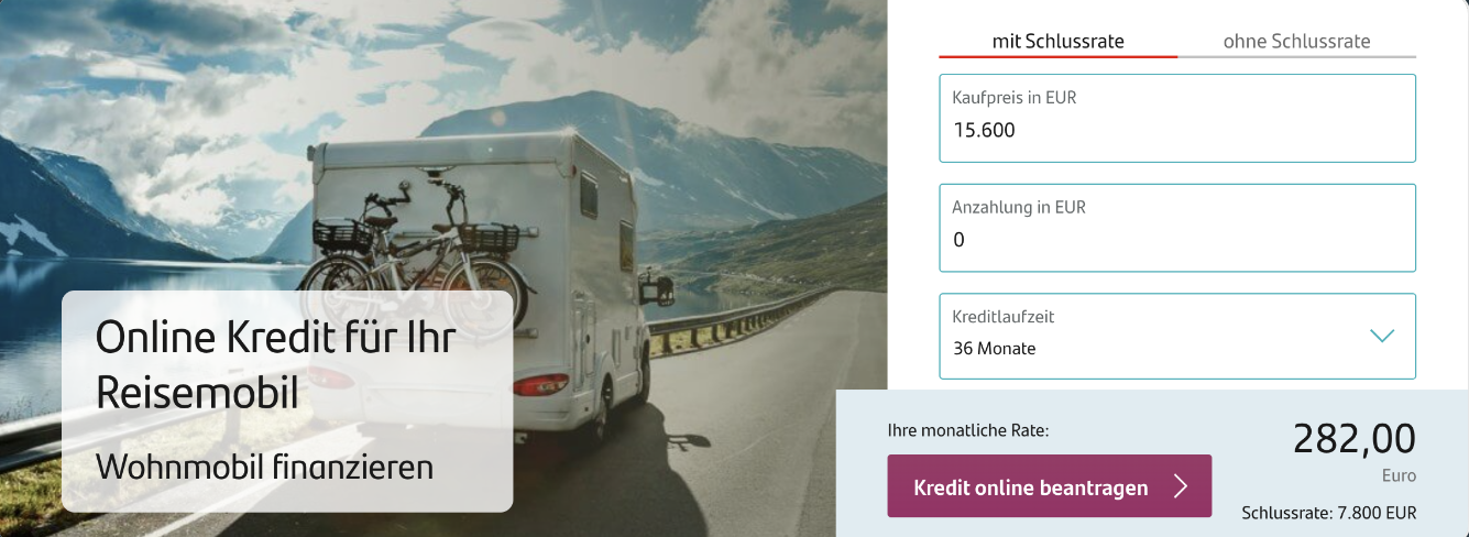 Wohnmobil Finanzierung 150 Monate Rechner